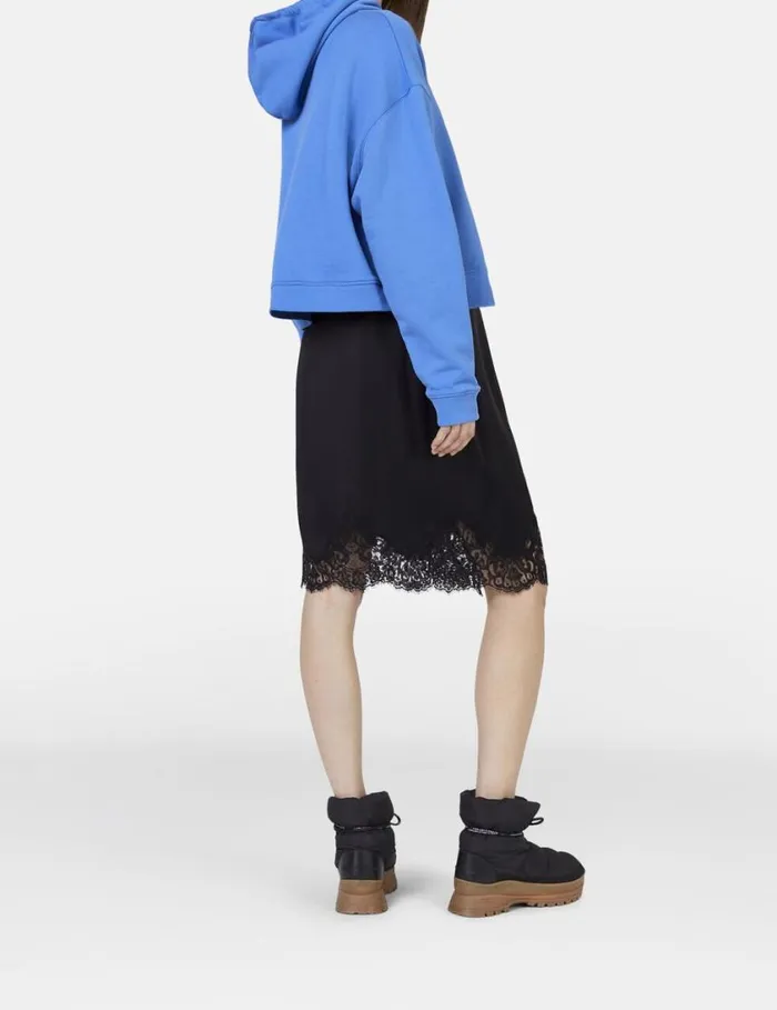 Women Lace Satin Midi Skirt Black Stella McCartney Skirts