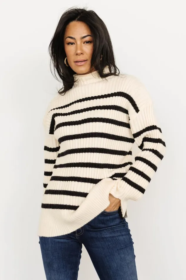 Women Landell Striped Sweater Ivory Black Baltic Born Sweaters Women Landell Striped Sweater Ivory Black Baltic Born Sweaters