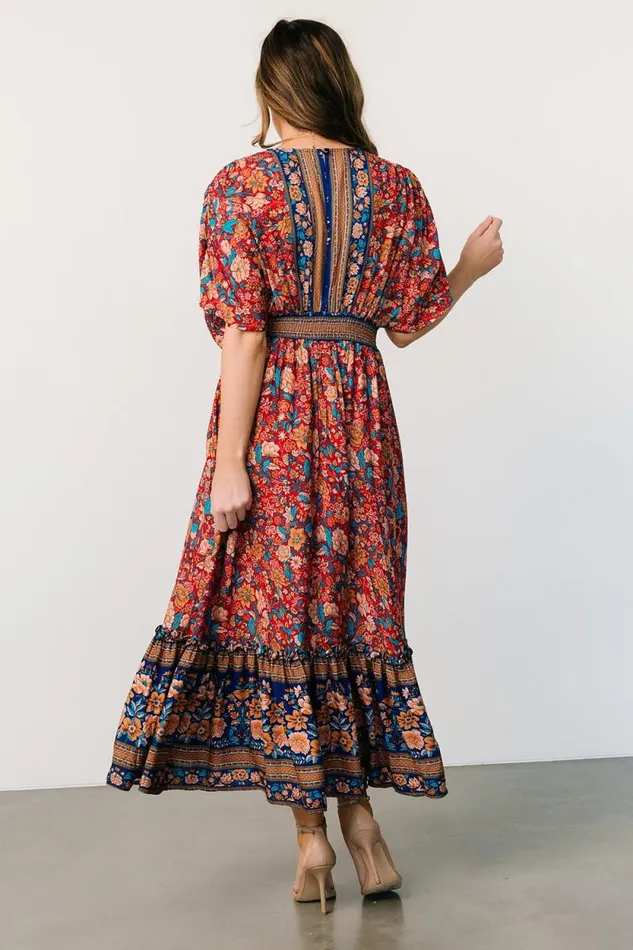 Women Leeanne Midi Dress Red Multi Floral Baltic Born Midi Dresses