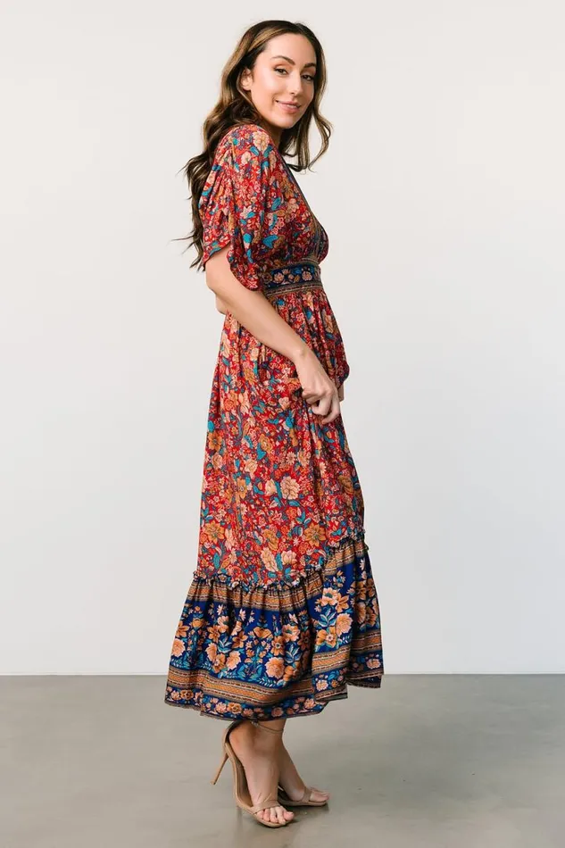 Women Leeanne Midi Dress Red Multi Floral Baltic Born Midi Dresses