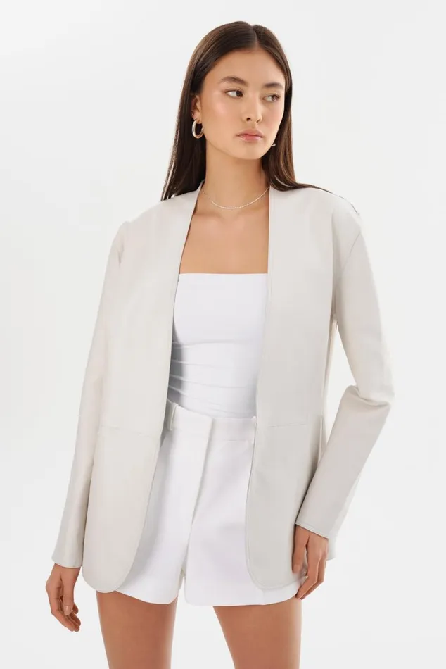 Women LEIGHTON Reversible Leather Blazer Winter Whitesilver LAMARQUE Leather Jackets