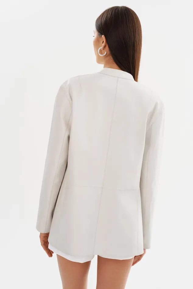 Women LEIGHTON Reversible Leather Blazer Winter Whitesilver LAMARQUE Leather Jackets Women LEIGHTON Reversible Leather Blazer Winter Whitesilver LAMARQUE Leather Jackets
