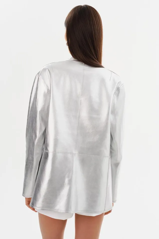 Women LEIGHTON Reversible Leather Blazer Winter Whitesilver LAMARQUE Leather Jackets Women LEIGHTON Reversible Leather Blazer Winter Whitesilver LAMARQUE Leather Jackets