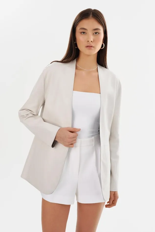 Women LEIGHTON Reversible Leather Blazer Winter Whitesilver LAMARQUE Leather Jackets Women LEIGHTON Reversible Leather Blazer Winter Whitesilver LAMARQUE Leather Jackets