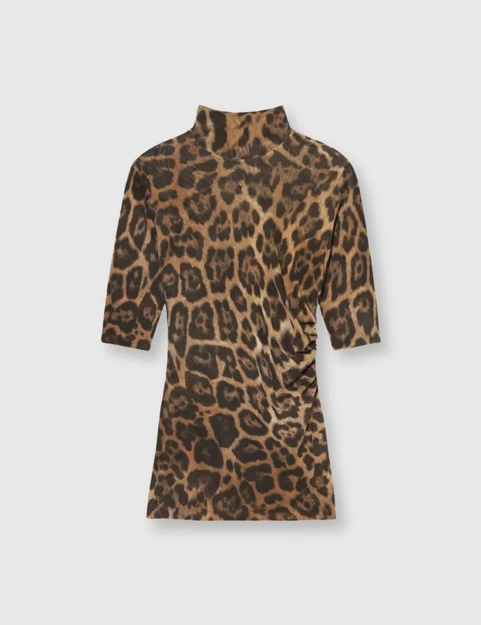 Women Leopard HighNeck Top Leopard Print Stella McCartney Shirts And Tops