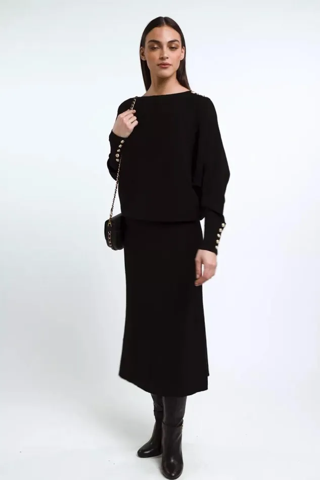 Women Leyla Knitted Skirt Black Holland Cooper Skirts Women Leyla Knitted Skirt Black Holland Cooper Skirts