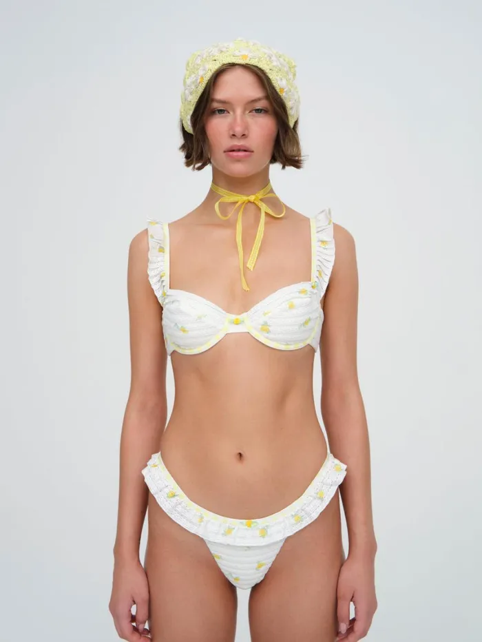 Women Lilia Ruffle Bikini Bottom White For Love and Lemons Swim Women Lilia Ruffle Bikini Bottom White For Love and Lemons Swim