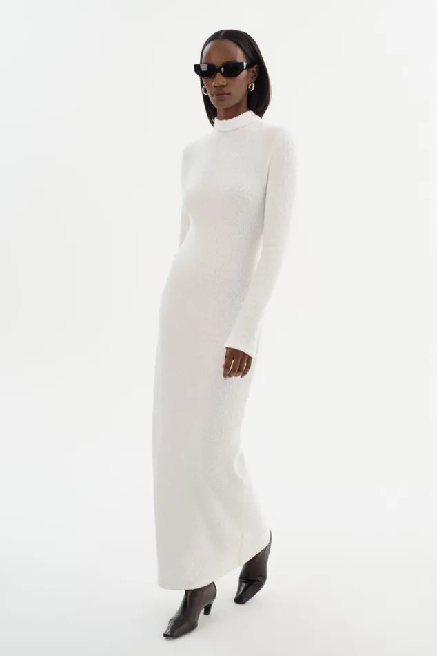 Women LINDSAY Knit Maxi Dress White LAMARQUE Dresses