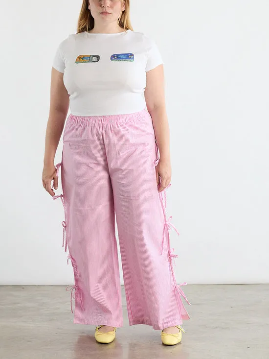 Women Lisa Says Gah Evelyn Tie Pant Pink Stripe Bottoms Women Lisa Says Gah Evelyn Tie Pant Pink Stripe Bottoms