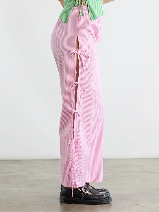 Women Lisa Says Gah Evelyn Tie Pant Pink Stripe Bottoms Women Lisa Says Gah Evelyn Tie Pant Pink Stripe Bottoms
