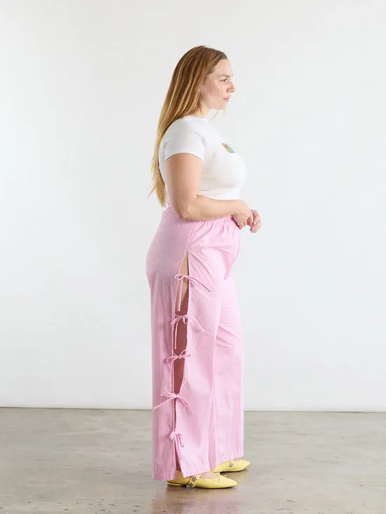 Women Lisa Says Gah Evelyn Tie Pant Pink Stripe Bottoms Women Lisa Says Gah Evelyn Tie Pant Pink Stripe Bottoms