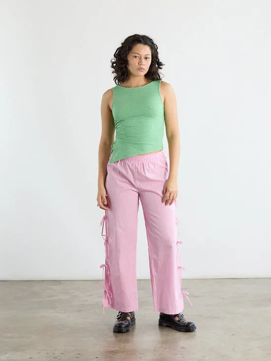 Women Lisa Says Gah Evelyn Tie Pant Pink Stripe Bottoms Women Lisa Says Gah Evelyn Tie Pant Pink Stripe Bottoms