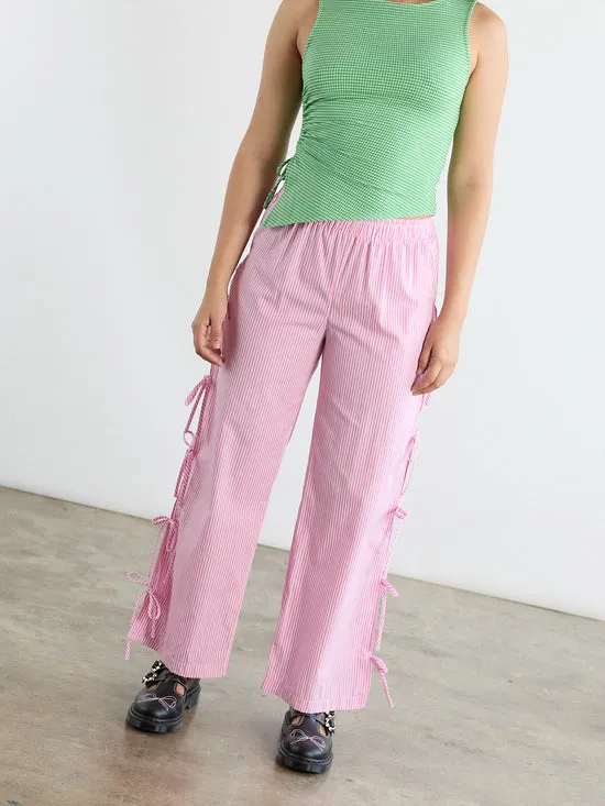 Women Lisa Says Gah Evelyn Tie Pant Pink Stripe Bottoms Women Lisa Says Gah Evelyn Tie Pant Pink Stripe Bottoms