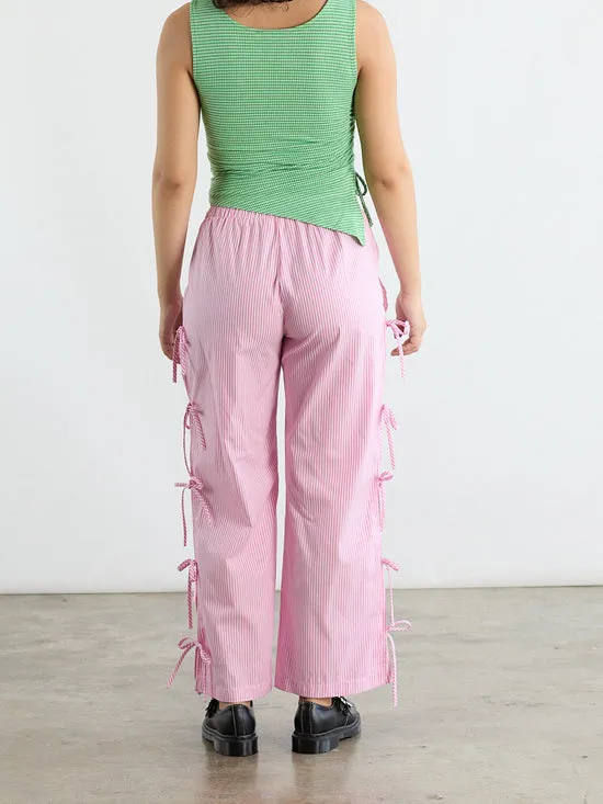Women Lisa Says Gah Evelyn Tie Pant Pink Stripe Bottoms Women Lisa Says Gah Evelyn Tie Pant Pink Stripe Bottoms