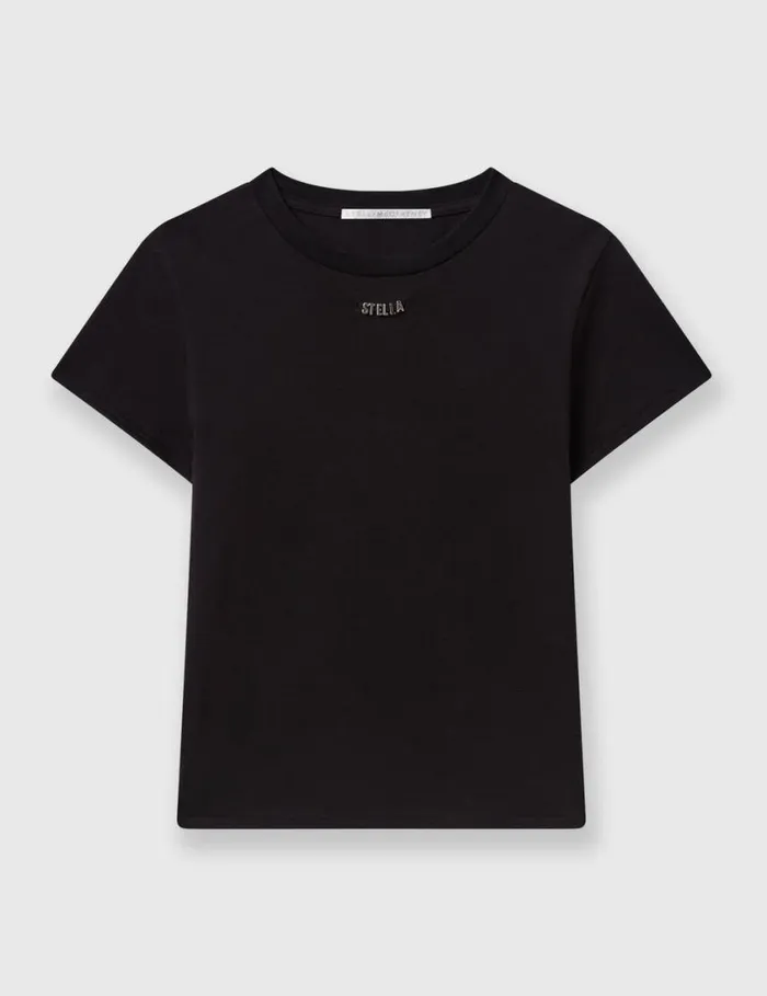 Women Logo Charm TShirt Black Stella McCartney Sweatshirts And TShirts