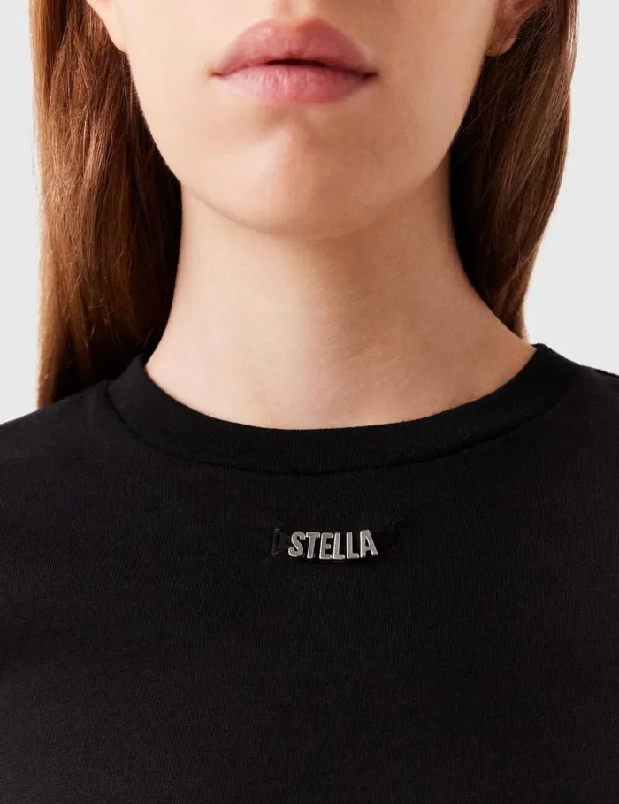 Women Logo Charm TShirt Black Stella McCartney Sweatshirts And TShirts