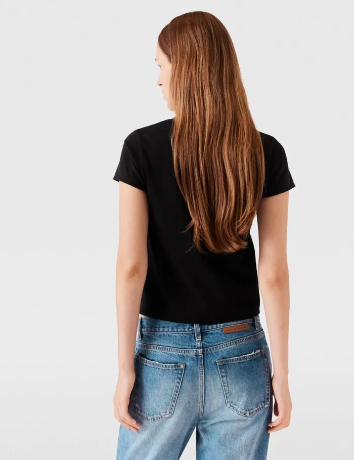 Women Logo Charm TShirt Black Stella McCartney Sweatshirts And TShirts