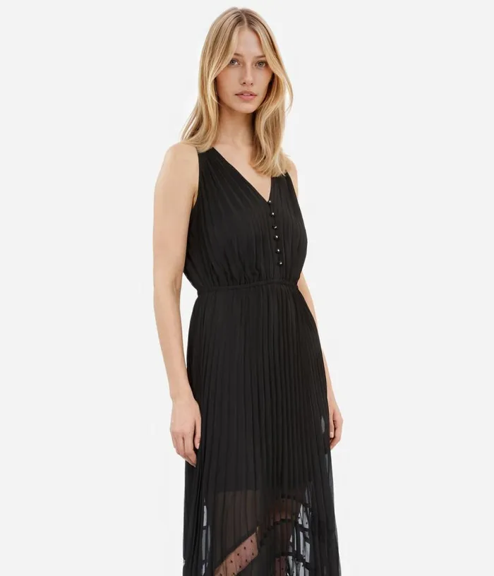 Women Long Black Pleated Dress THE KOOPLES Dresses and Jumpsuits