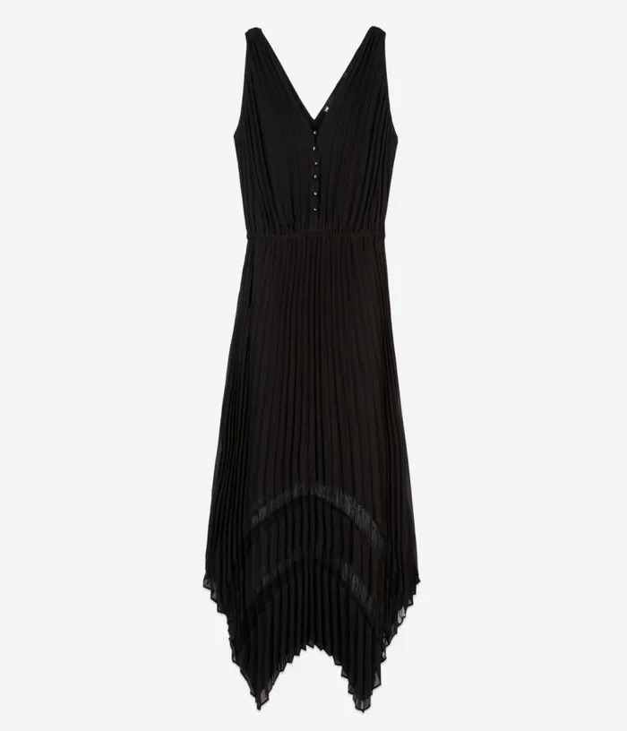 Women Long Black Pleated Dress THE KOOPLES Dresses and Jumpsuits