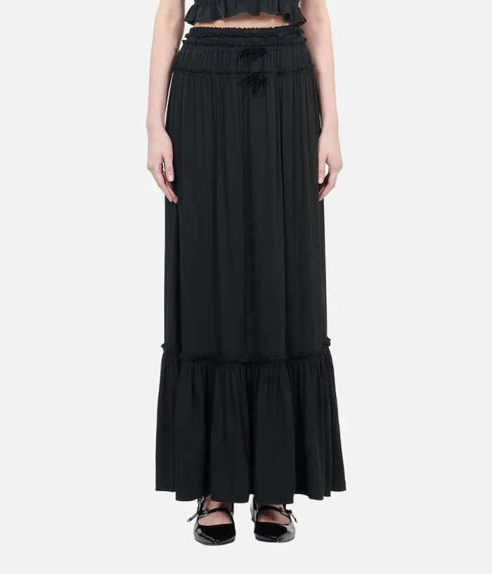 Women Long Black Skirt With Bows THE KOOPLES Skirts and Shorts