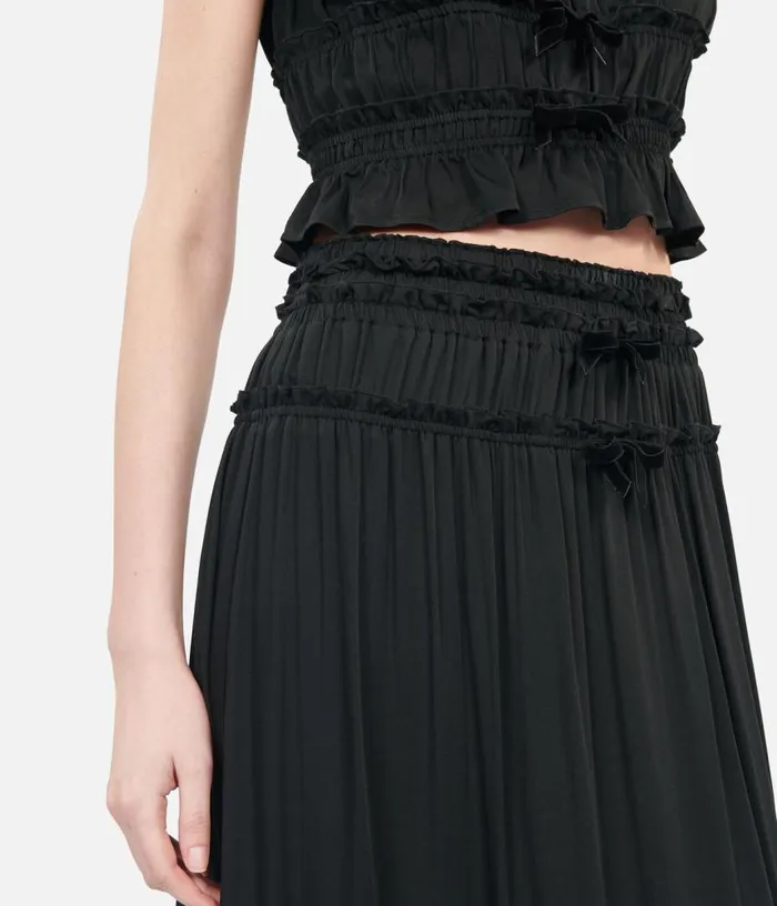 Women Long Black Skirt With Bows THE KOOPLES Skirts and Shorts