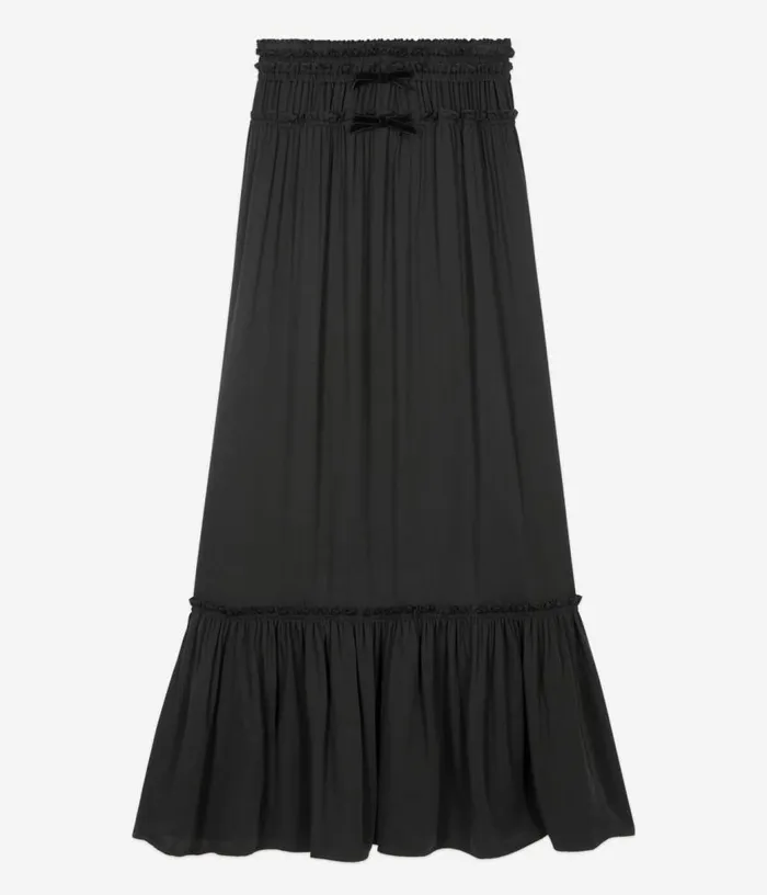 Women Long Black Skirt With Bows THE KOOPLES Skirts and Shorts