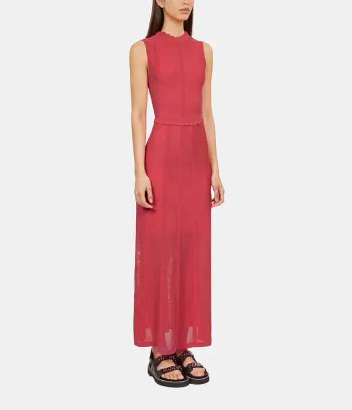 Women Long Fuchsia Openwork Knit Dress THE KOOPLES Dresses and Jumpsuits