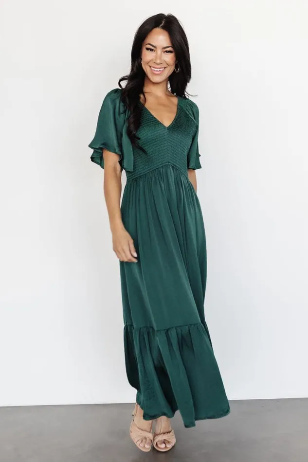 Women Lovell Smocked Midi Dress Emerald Baltic Born Midi Dresses