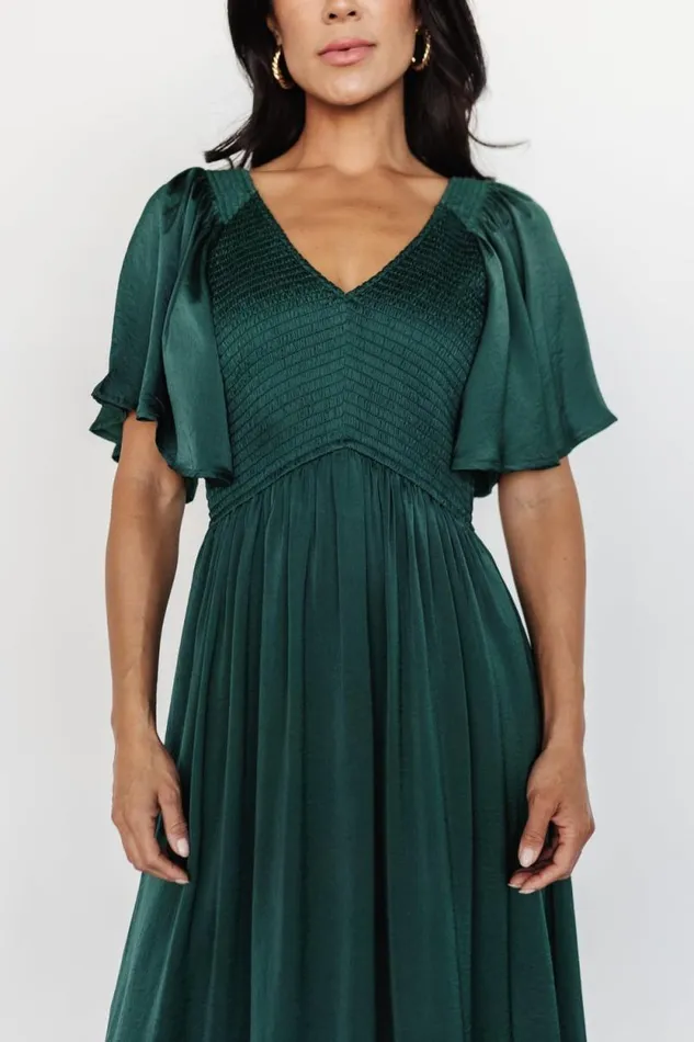 Women Lovell Smocked Midi Dress Emerald Baltic Born Midi Dresses