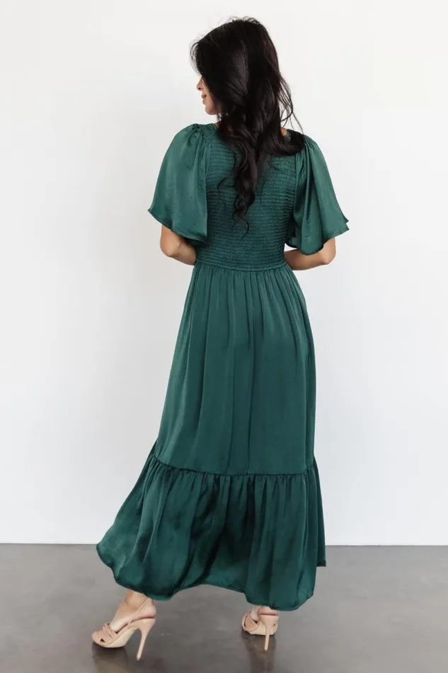 Women Lovell Smocked Midi Dress Emerald Baltic Born Midi Dresses