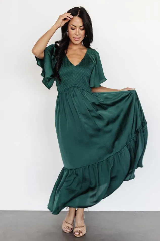 Women Lovell Smocked Midi Dress Emerald Baltic Born Midi Dresses