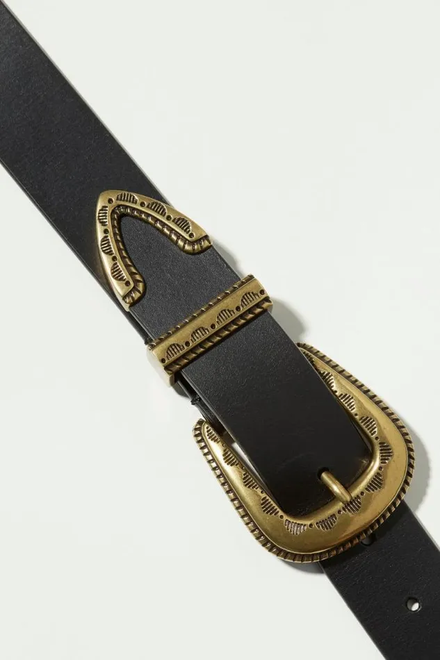 Women Lucky Brand Belts Detailed Buckle Belt Black
