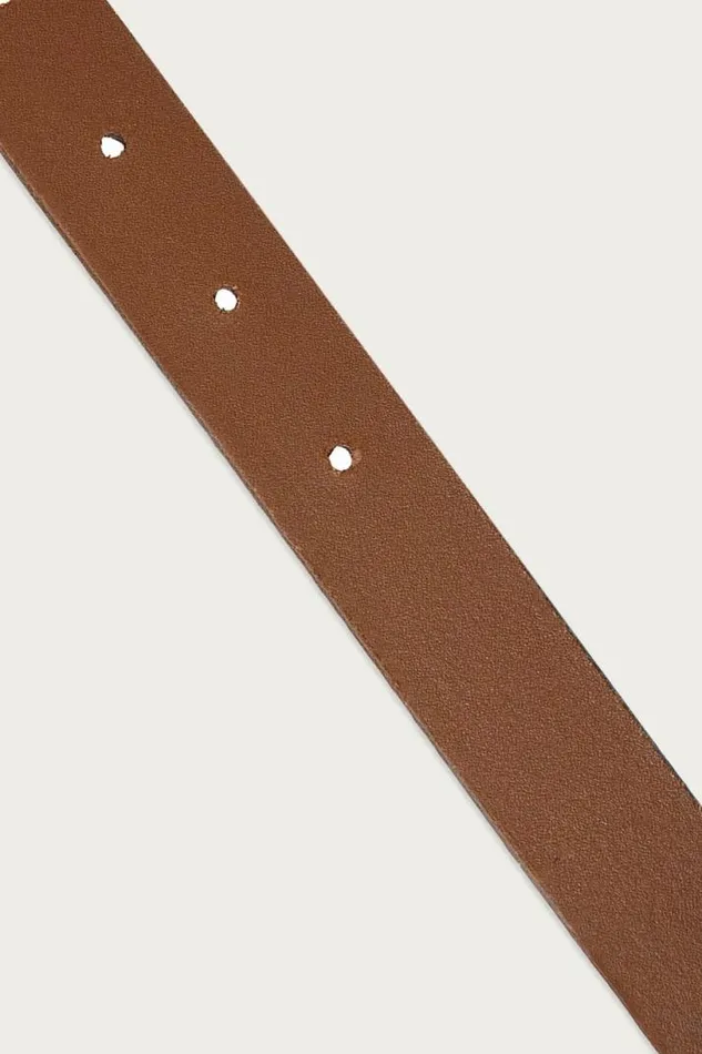 Women Lucky Brand Belts Smooth Leather Reversible Belt Dark Brown