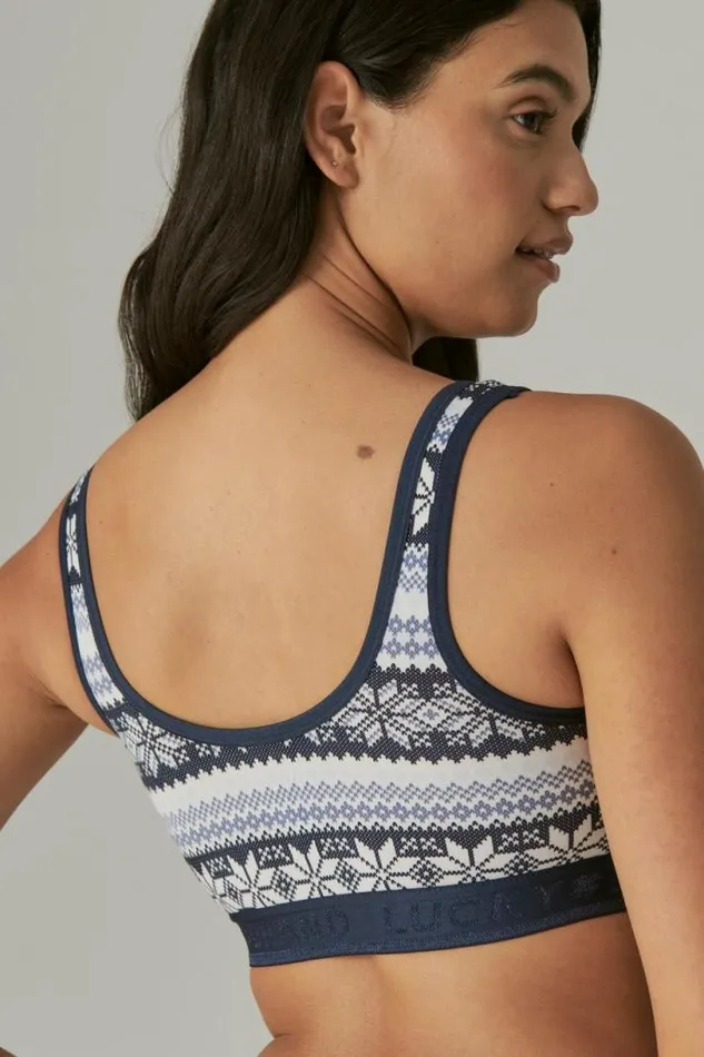 Women Lucky Brand Intimates and Sleepwear 2 Pack Fair Isle Bra Dark Blue