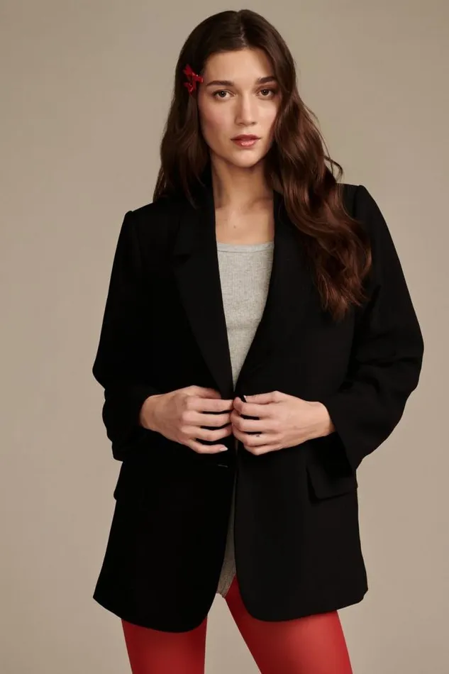 Women Lucky Brand Jackets and Outerwear Oversize Blazer Black