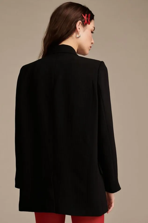 Women Lucky Brand Jackets and Outerwear Oversize Blazer Black