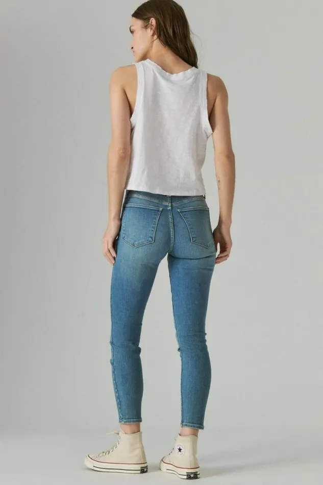 Women Lucky Brand Jeans High Rise Bridgette With Exposed Button Fly Center Stage