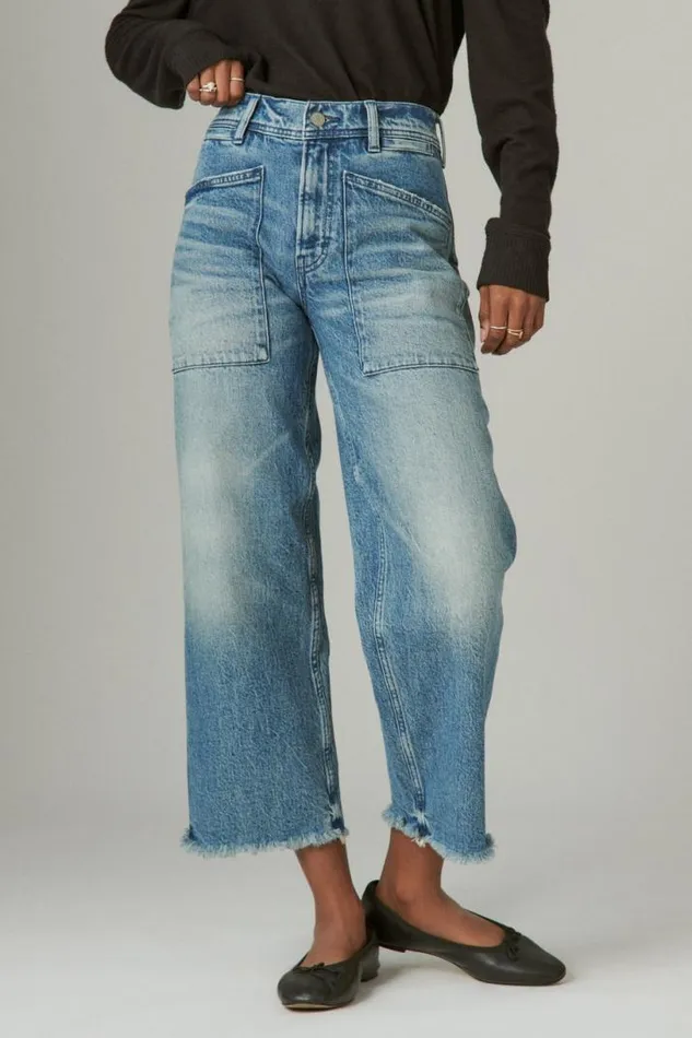 Women Lucky Brand Jeans Lucky Legend Crop Wide Leg Tough Luck