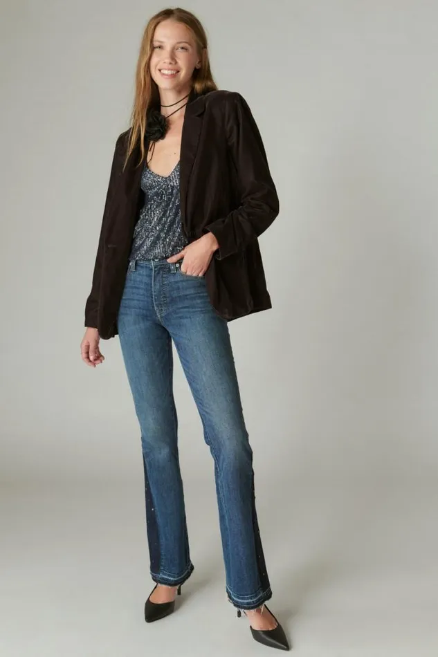 Women Lucky Brand Jeans Lucky Legend Studded High Rise Stevie Flare Gypsy