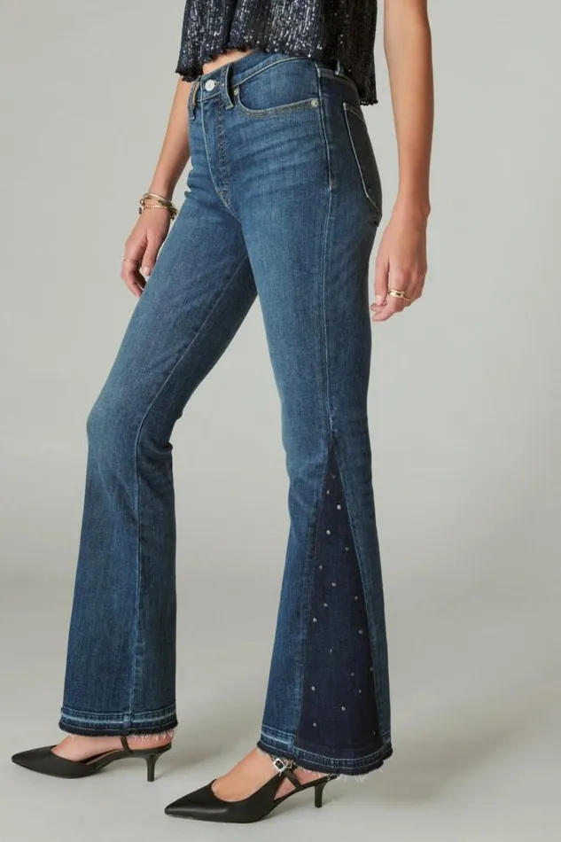 Women Lucky Brand Jeans Lucky Legend Studded High Rise Stevie Flare Gypsy