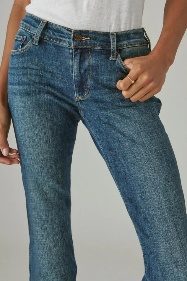 Women Lucky Brand Jeans Mid Rise Sweet Straight Tanzanite