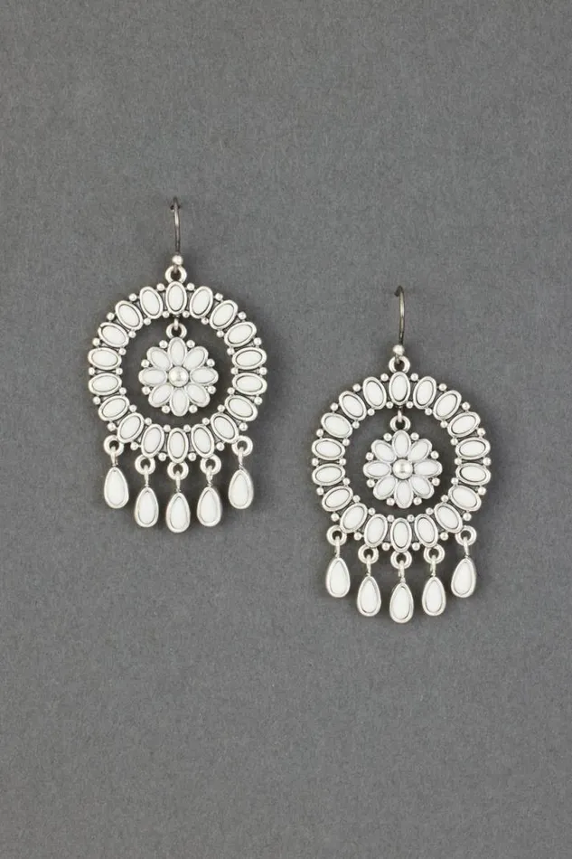 Women Lucky Brand Jewelry Bone Statement Drop Earring Silver