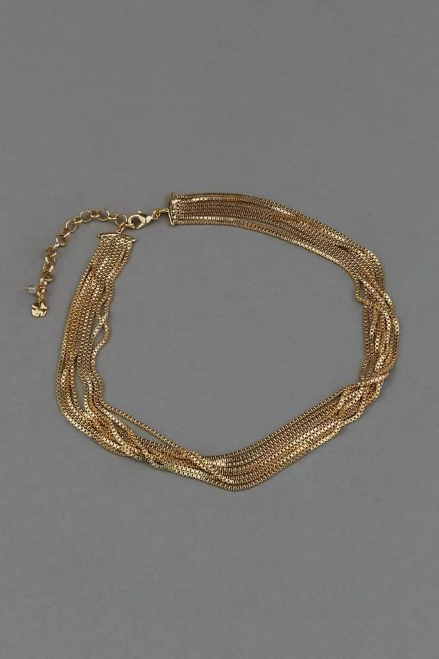 Women Lucky Brand Jewelry Delicate Multi Strand Layer Necklace Gold