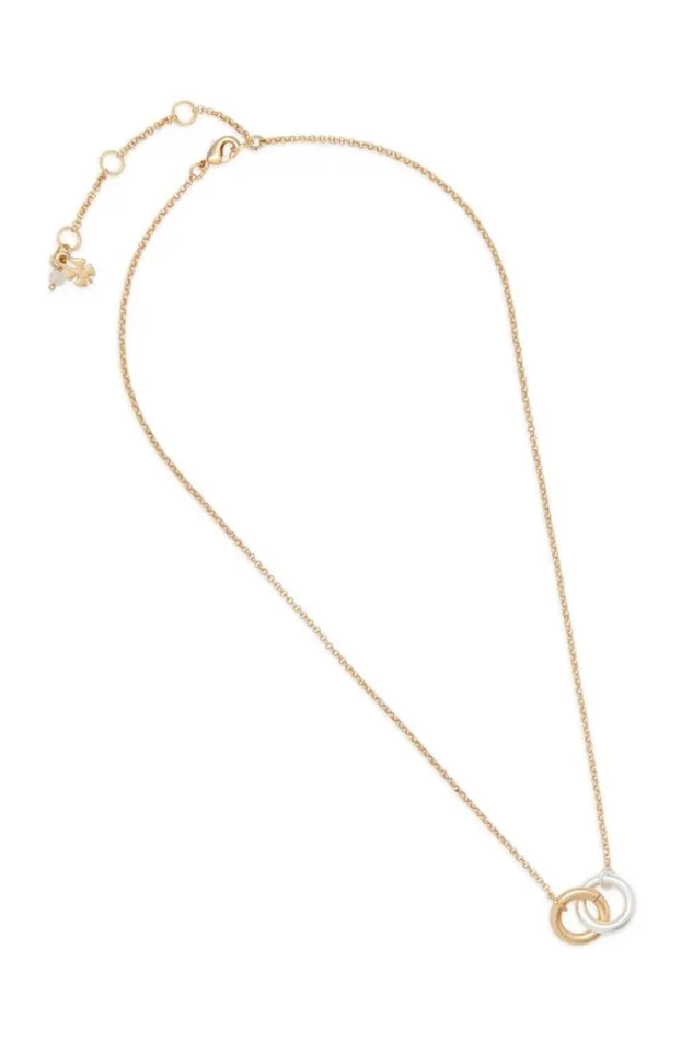 Women Lucky Brand Jewelry Loop Collar Necklace Two Tone