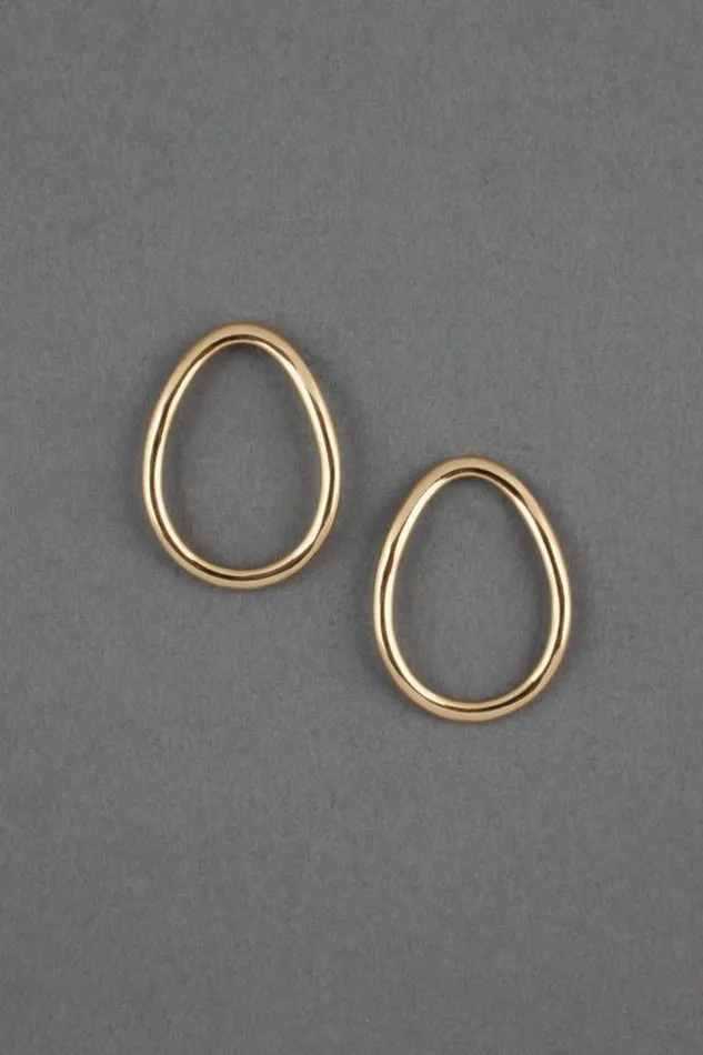 Women Lucky Brand Jewelry Organic Circle Earrings Gold