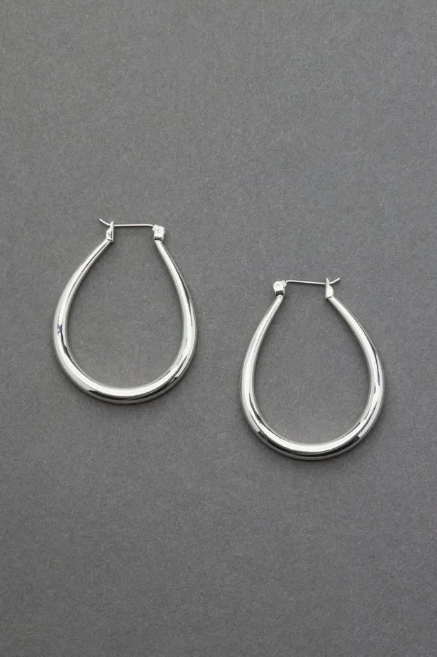 Women Lucky Brand Jewelry Oval Hoop Silver