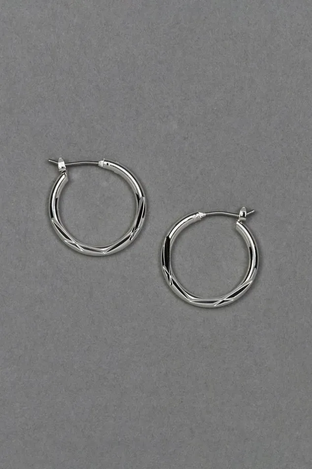Women Lucky Brand Jewelry Small Twist Hoop Silver