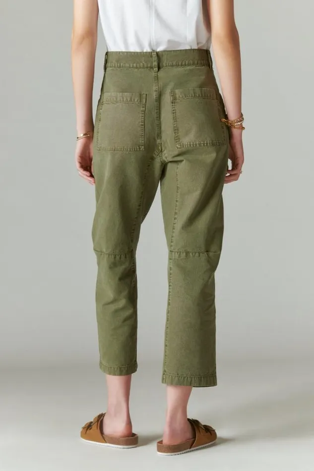 Women Lucky Brand Pants Utility Wide Leg Pant Four Leaf Clover