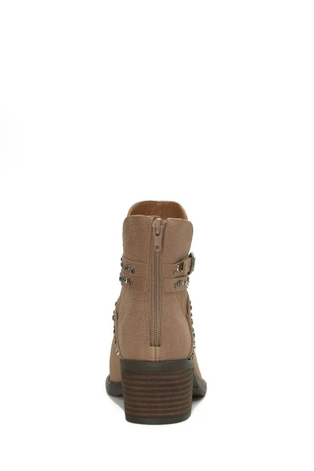 Women Lucky Brand Shoes Callam Studded Strap Bootie Medium Dark Beige