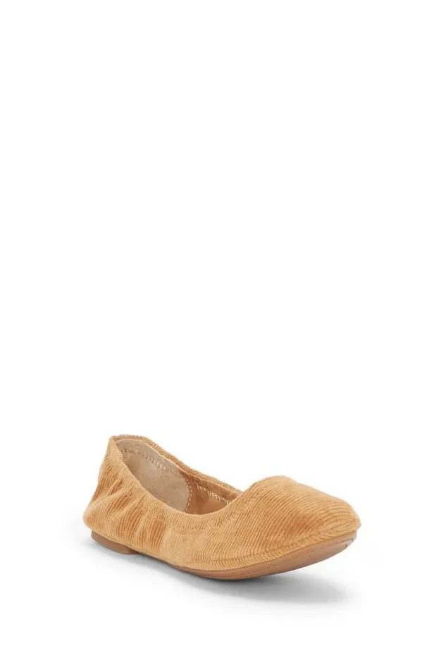 Women Lucky Brand Shoes Emmie Ballet Leather Flats Medium Brown